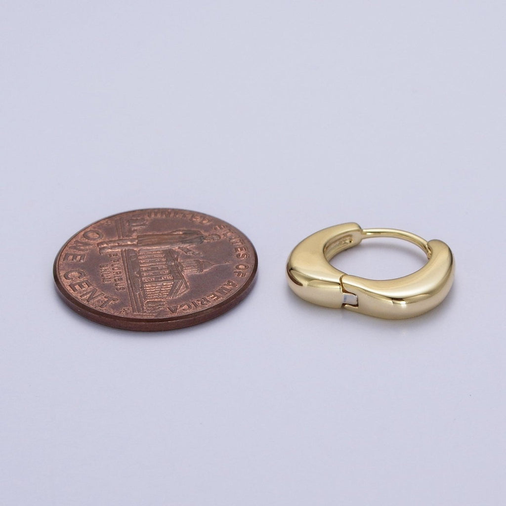Minimalist Huggie Earring Gold Hoop Earring Modern Jewelry | Y-048 - DLUXCA