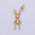 Minimalist Micro Paved CZ Rabbit Bunny Animal Add-On Charm in Gold & Silver | AC232 AC233