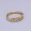 Minimalist Rings Clear CZ Stacking Jewelry Gold plated Band ring Adjustable S-528 - DLUXCA