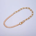 Minimalist Tennis Baguette Necklace 24k gold plated CZ paperclip chain necklace, large link tennis chain | WA-947 WA-948 Clearance Pricing