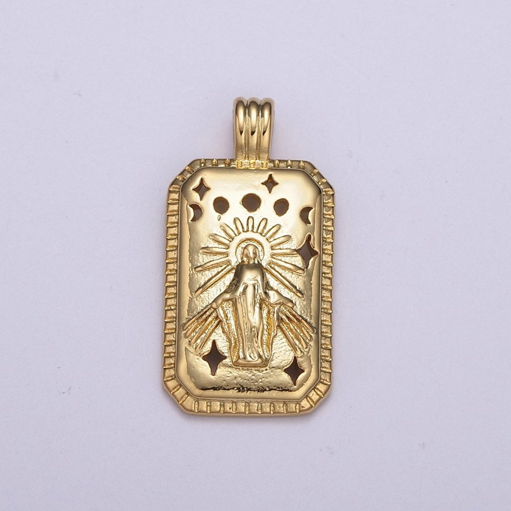 Miraculous Lady Medallion Pendant Tag Tile Virgin Mary Religious Charm N-519 - DLUXCA
