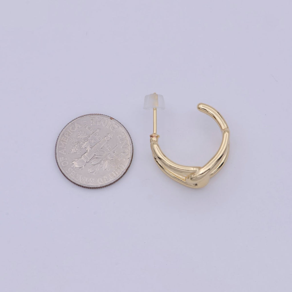 Modern Gold Chain Link Hoop Earing Q-352 - DLUXCA