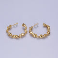 Modern Gold Hoop Earrings, Gold Hoops, Bold Hoop Earrings, Twisted Hoop Earrings, Dainty Hoops, Hammered Rustic Earring Y-065 - DLUXCA