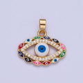 Multi Color Evil Eye Pendant in 16k Gold plated for Amulet Jewelry X-690 - DLUXCA