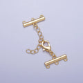 Multi Layer Clasps Triple Loop Double Flat Bar Jewelry Supply in Silver & Gold | Z-107 Z-108 - DLUXCA