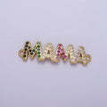 Multicolor Micro Pave Cubic Zirconia MAMA Connector For Mother's Day Jewelry Necklace Bracelet Making, F-162 - DLUXCA