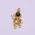 NASA Astronaut Charm Gold plated Cute Pendant, Enamel Astronaut Charm, Wholesale People Necklace Bracelet Earring Charm add on M-745 - DLUXCA