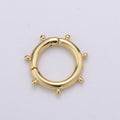 Nautical Gold Spirng Gate Ring, Gold plated Pull Gate Ring, Ferris Wheel Gold plated Carabiner Clasp For Connector Wristlet Holder L-092 - DLUXCA