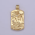 New Element Tag Collection Gold Element Charm Fire Wind Earth Ocean Wave Charm 14K Gold plated Medallion for Necklace Supply H-519 H-521 H-522 H-524 - DLUXCA