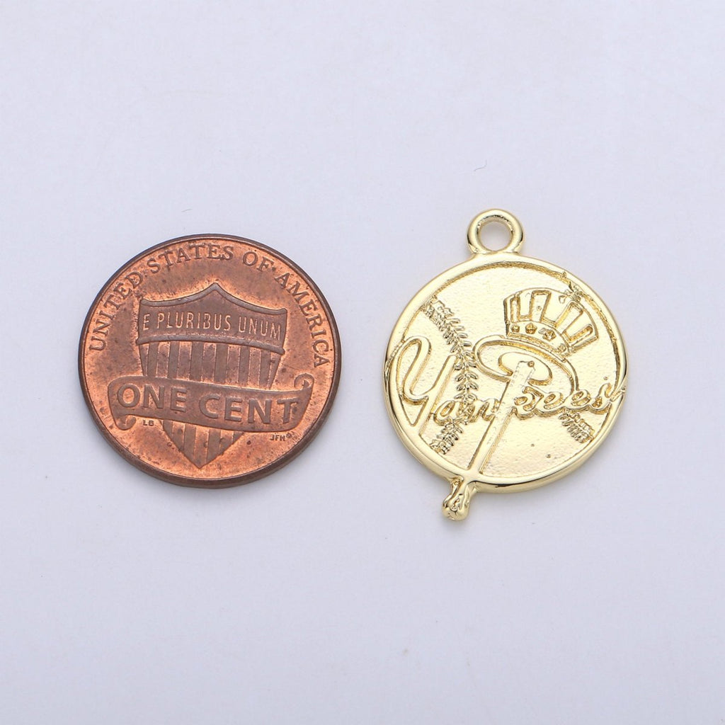 New York Charm, New York Pendant, Gold New Yorker Charm Dainty Small Charm for Bracelet Necklace Earring, C-881 - DLUXCA