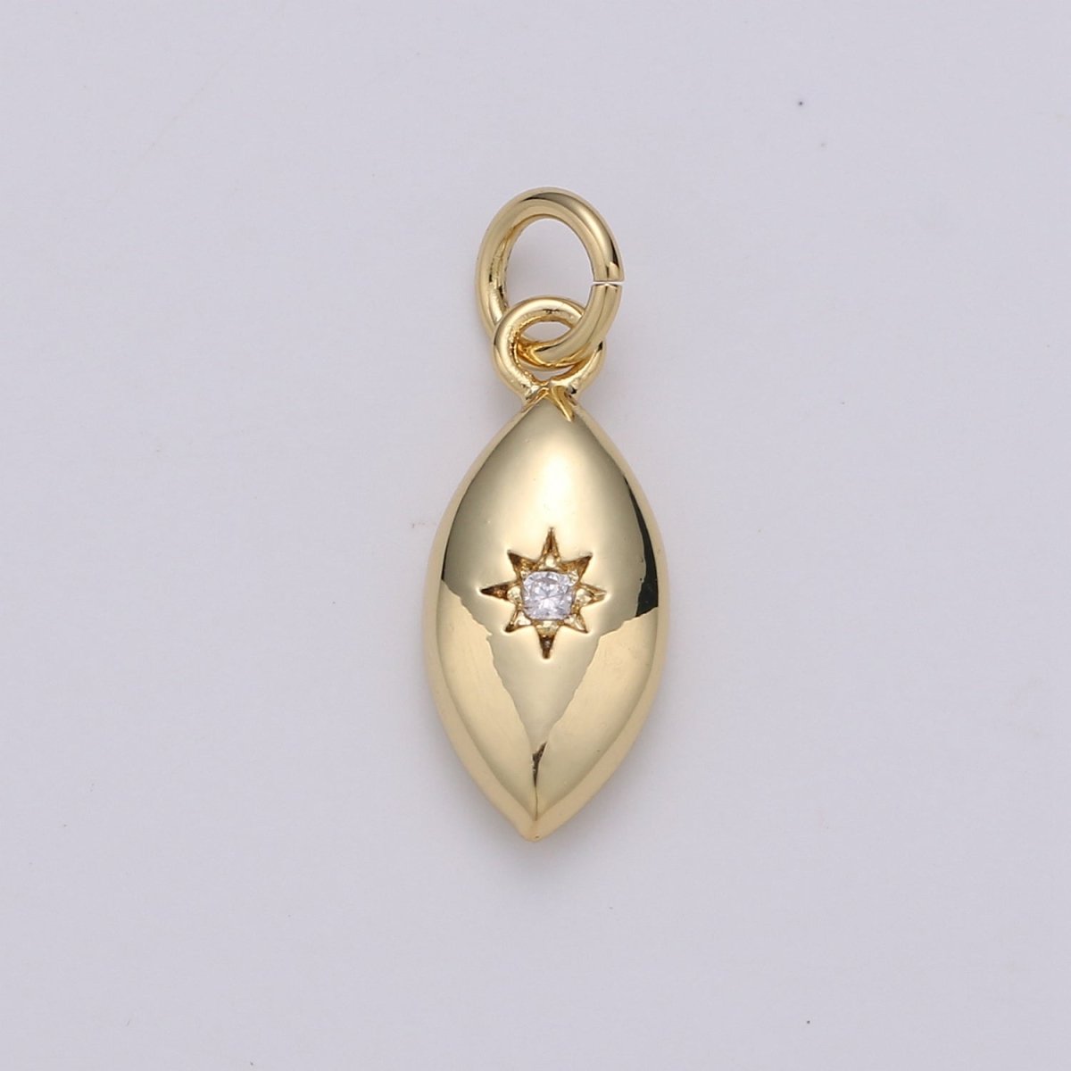 North Star Oval Shape Gold plated Charm for Necklace Earring Bracelet - D-423-D-424