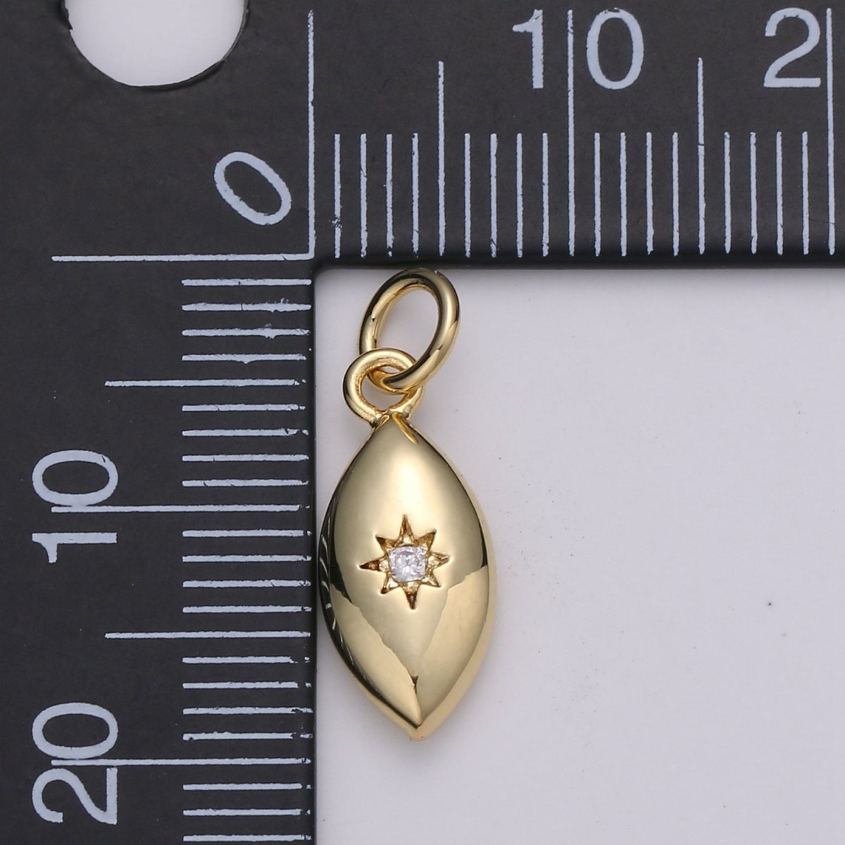 North Star Oval Shape Gold plated Charm for Necklace Earring Bracelet - D-423-D-424