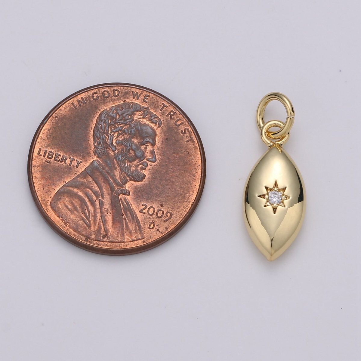 North Star Oval Shape Gold plated Charm for Necklace Earring Bracelet - D-423-D-424