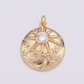 NorthStar in the Galaxy 18K Gold plated Charm, Asteroid Charm, Planetoid Pendant, Star Coin Charm, Sirius Charm, Cubic Star Charm D-228 - DLUXCA