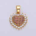 On Sale! CLEARANCE! Gold plated Micro Pave Heart Love Pendants, Dainty Cubic Zirconia Necklace PENDANT Findings For Jewelry Making I-139 - DLUXCA