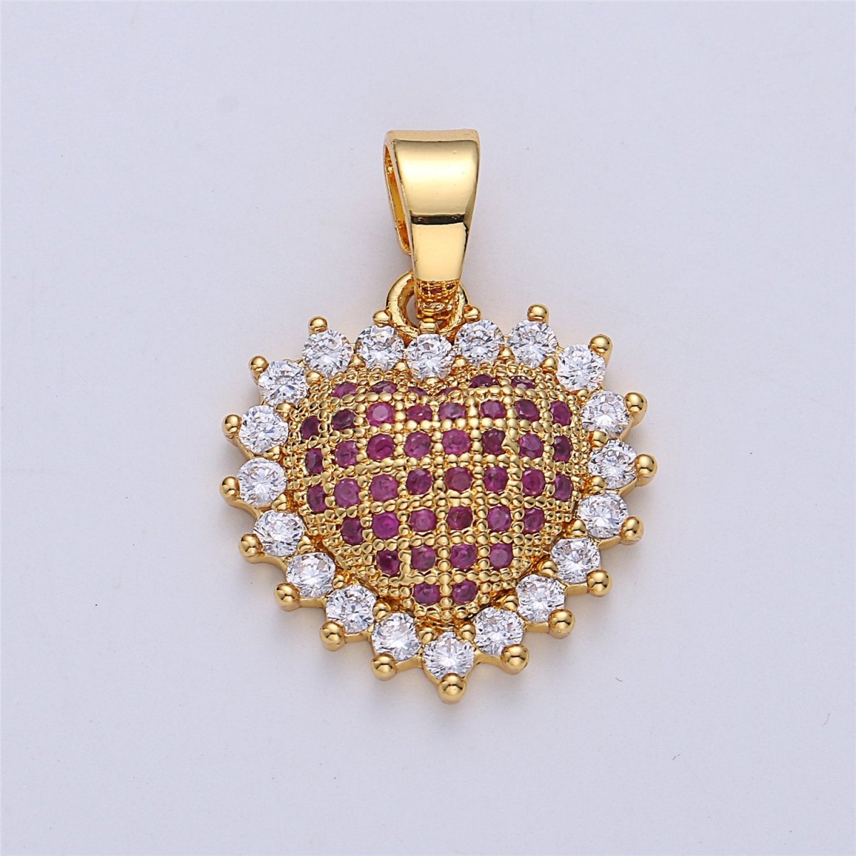 On Sale! CLEARANCE! Gold plated Micro Pave Heart Love Pendants, Dainty Cubic Zirconia Necklace PENDANT Findings For Jewelry Making I-139 - DLUXCA