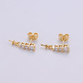 One Pair-14k Gold plated Heart Post Earring Findings, DIY Earring Mount,Half Drilled Pearls Cubic Stud Earring Settings Component K-416 - DLUXCA