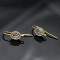Open Link French Hook Earrings in Gold, Fish Hook Earring Tear Drop CZ Earring Minimalist Jewelry Making Supply L-498 L-499