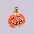 Orange Pumpkin Charm 18K Gold plated Jack O Lantern Charms Halloween Jewelry Inspired Add on Charm for Necklace Earring Bracelet N-1422 - DLUXCA
