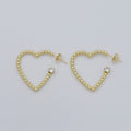 OS 1pair Golden Dotted Heart with Single Crystal Huggies Earrings CZ Gold plated Tiny Love Heart Shape Casual Daily Wear Earring Jewelry V-043 - DLUXCA