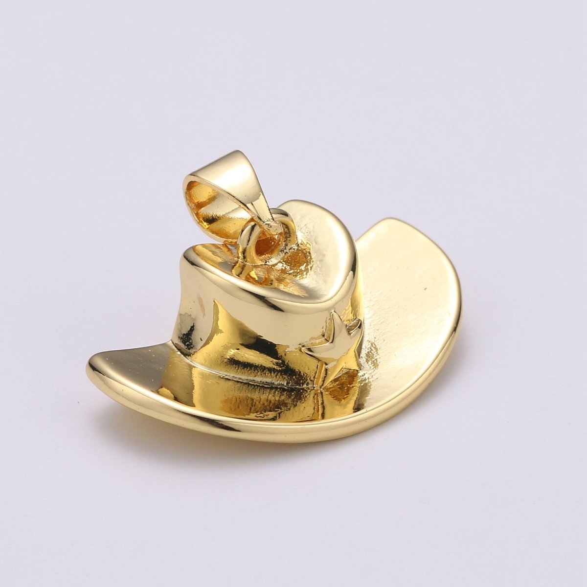 OS 1pc 22x13mm Wholesale Gold-plated Cowboy Hat Pendant Charm, Pendant for Necklace Bracelet Anklet Making J-134 - DLUXCA