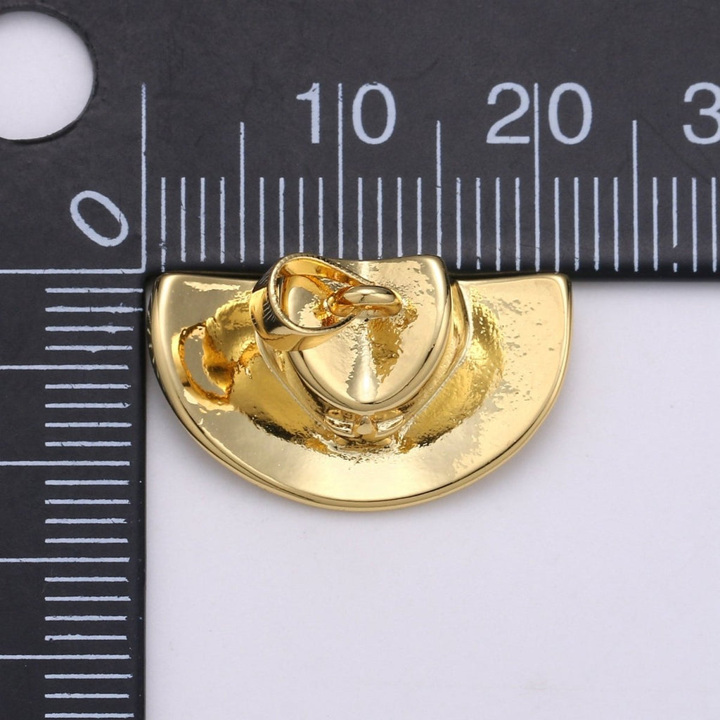OS 1pc 22x13mm Wholesale Gold-plated Cowboy Hat Pendant Charm, Pendant for Necklace Bracelet Anklet Making J-134 - DLUXCA