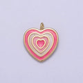 OS Dainty Pink Heart Charm Color Enamel Heart Charm | Valentine's Day Charms N-881 - DLUXCA