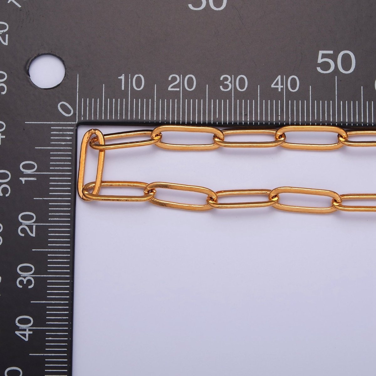 Oval PaperClip Unfinished Chain, 14mm x 5mm, 24k Gold plated Chain 19.5 inch long | WA-1381 Clearance Pricing - DLUXCA