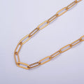 Oval PaperClip Unfinished Chain, 14mm x 5mm, 24k Gold plated Chain 19.5 inch long | WA-1381 Clearance Pricing - DLUXCA