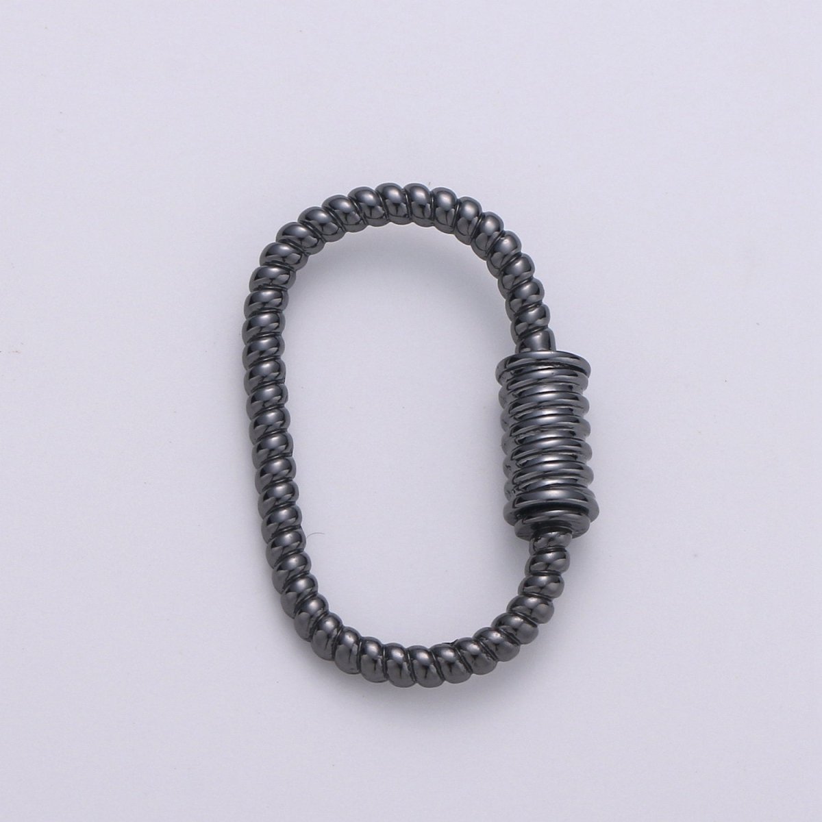 Oval Rope Style Carabiner Screw Clasp for Necklace Connector Jewelry Supply in Gold / Silver / Black / Rose Gold 25x16mm, K-474 - DLUXCA