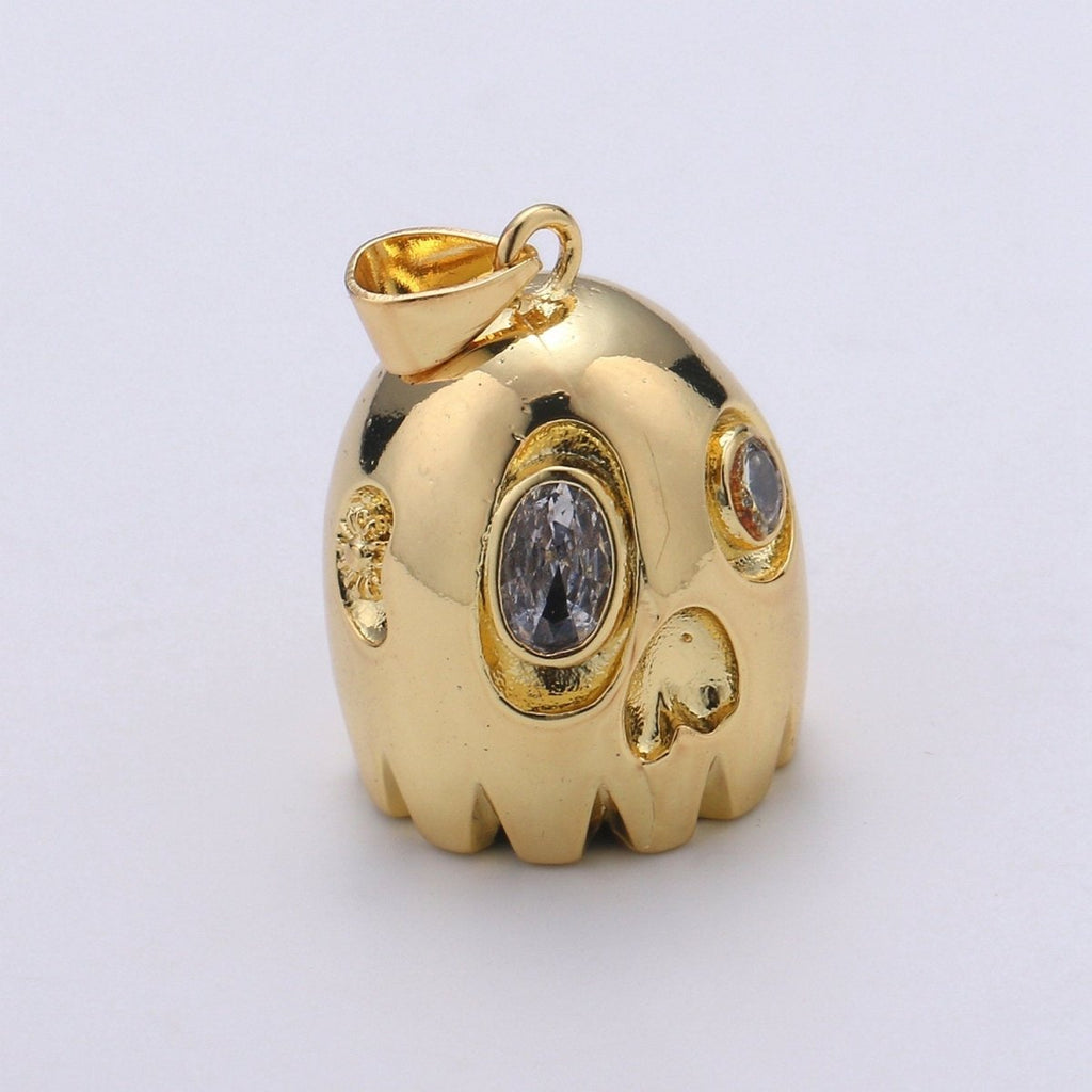 PacMan Ghost Pendant Arcade Inspired Charm Video Game Charm for 80s Necklace Jewelry Making Supply, J-062 - DLUXCA