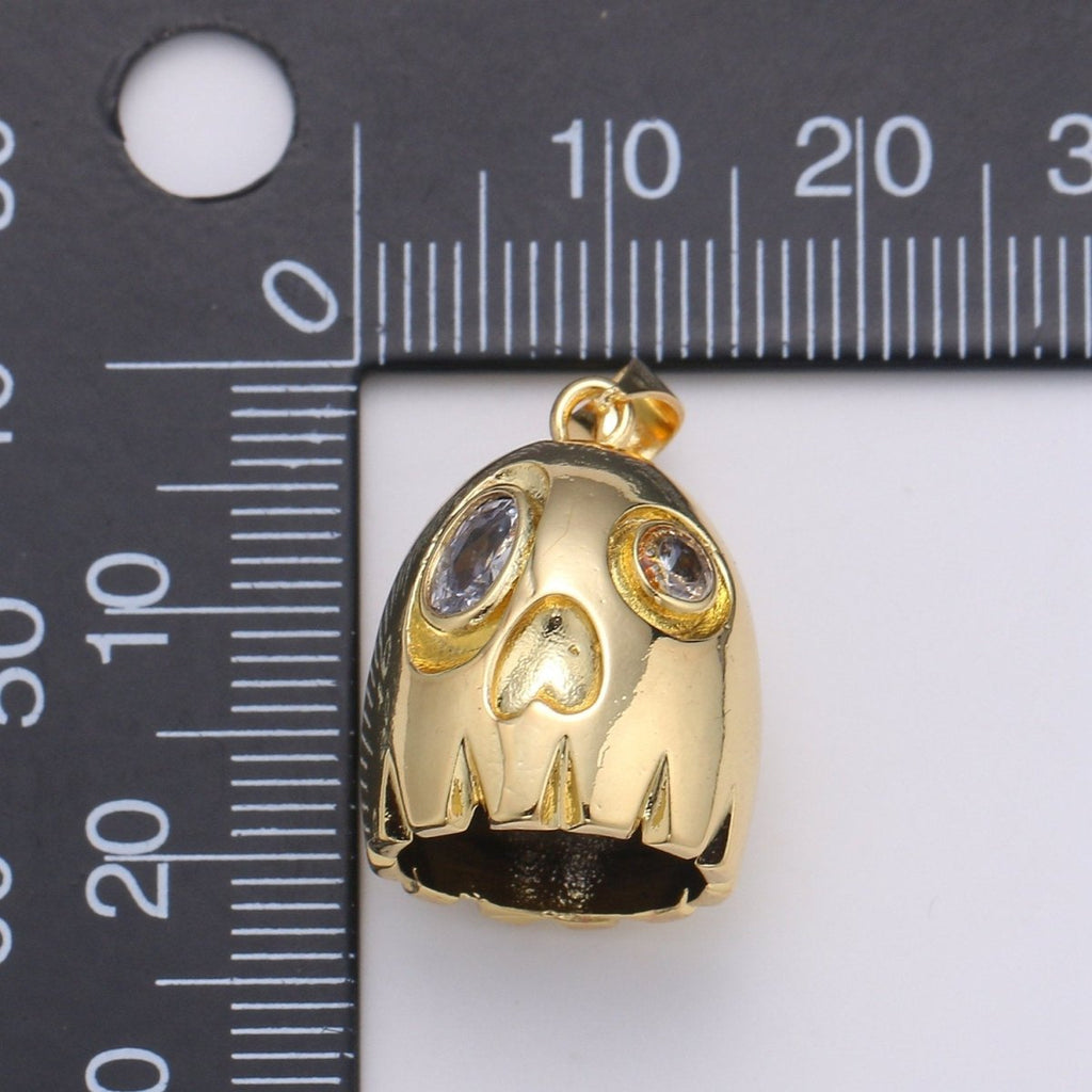 PacMan Ghost Pendant Arcade Inspired Charm Video Game Charm for 80s Necklace Jewelry Making Supply, J-062 - DLUXCA