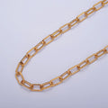 PaperClip Unfinished Chain, 10mm x 5mm, 24k Gold plated Chain 19.5 inch long | WA-1382 Clearance Pricing - DLUXCA