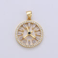 Pave pendant Necklace, Cubic clock pendant, Micro pave charms, pave jewelry, 24k Gold plated watch pendant, earrings dangle, bracelet charms I-726 - DLUXCA