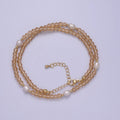 Pearl with Peach Glass Beaded Necklace, Peach Faceted Rondell Beads Necklace | WA-607 Clearance Pricing - DLUXCA