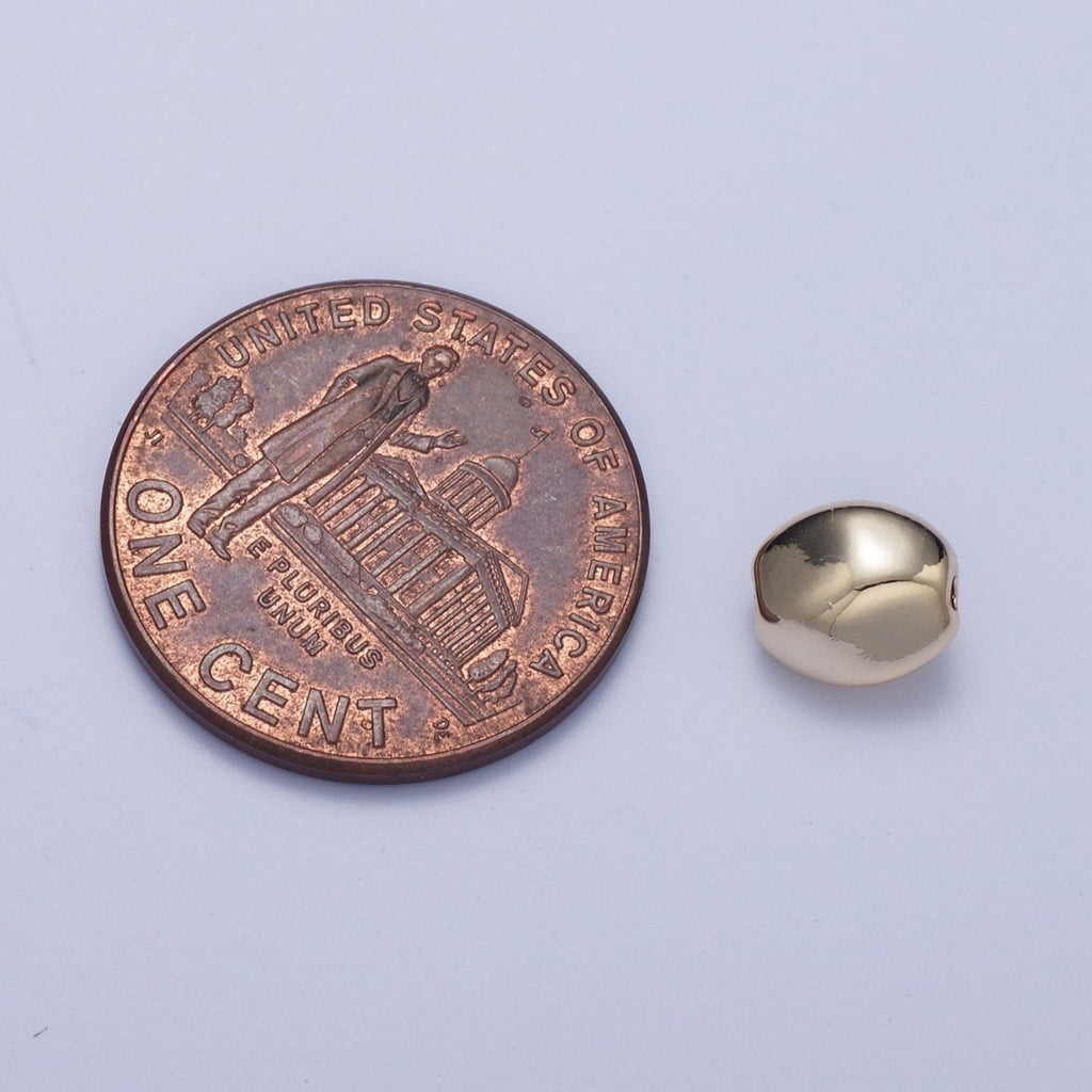 Pieces Pack Abstract Oval 7mmx6.5mm Geometric Spacer Beads Jewelry Findings in Gold & Silver B-097 B-101 - DLUXCA