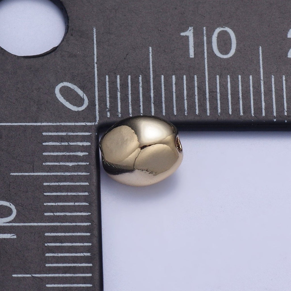 Pieces Pack Abstract Oval 7mmx6.5mm Geometric Spacer Beads Jewelry Findings in Gold & Silver B-097 B-101 - DLUXCA