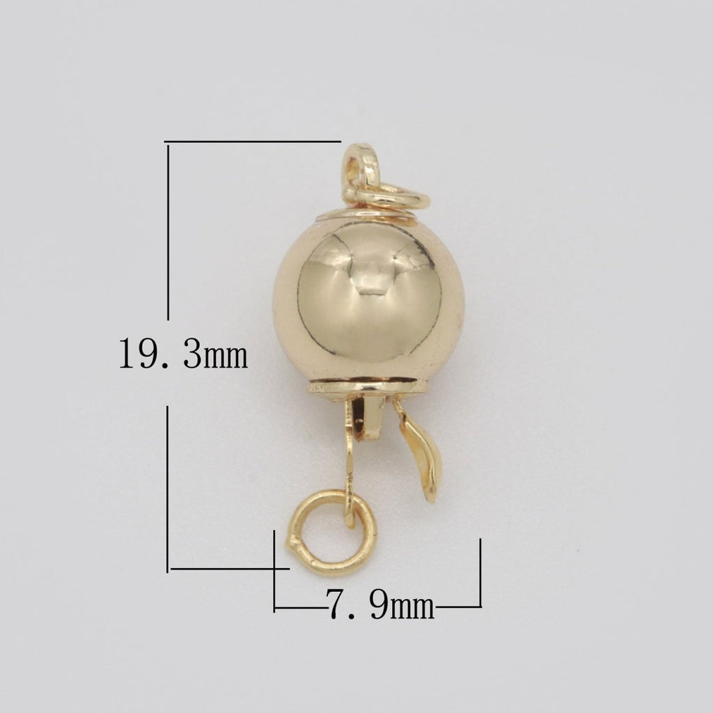 Pinch Clasp Round Ball Bead Clasp for bracelet necklace component L-517 - DLUXCA