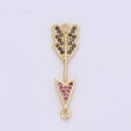 Pink Cubic Charm Connector Gold Arrow Bracelet Connector F-335 - DLUXCA