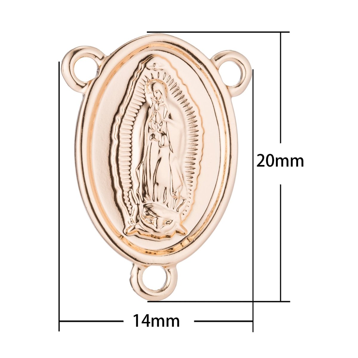 Pinky Gold plated Rosary Centerpiece, Sacred Heart, Rosary Center, Rosary Making Supplies, Necklace Pendant, Findings for Jewelry Making F-187 - DLUXCA