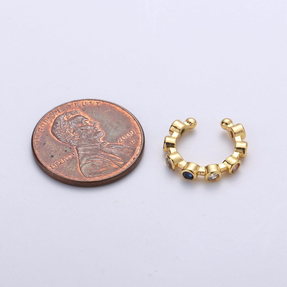 Rainbow Dots Gold plated Earcuffs AI-092 - DLUXCA