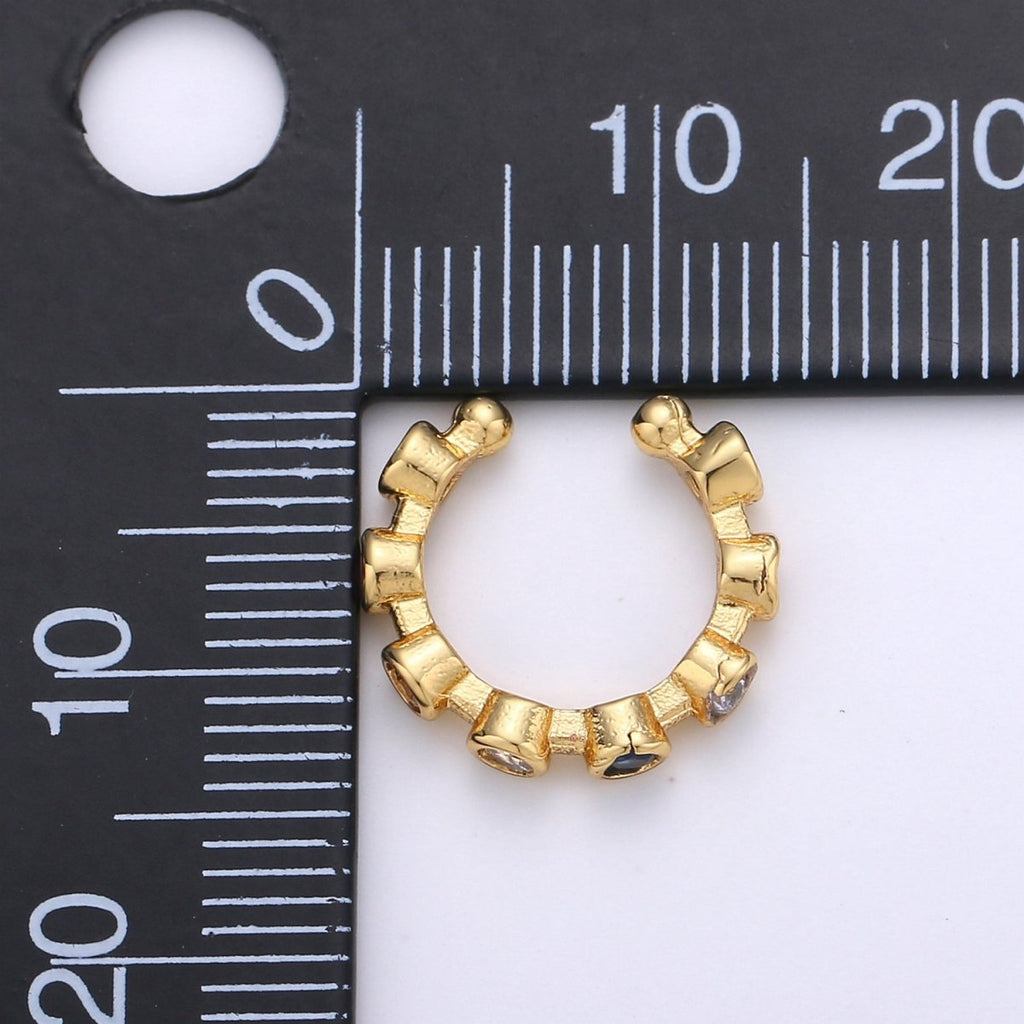 Rainbow Dots Gold plated Earcuffs AI-092 - DLUXCA
