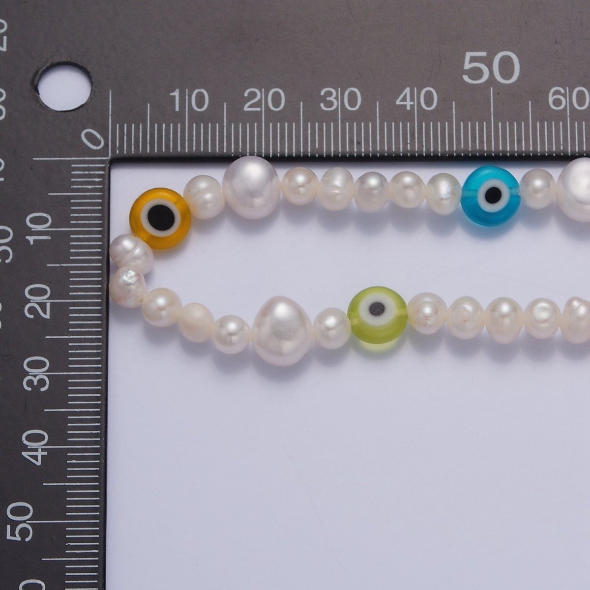 Rainbow Evil Eye Beaded Choker Necklace for Women Freshwater Pearl Choker Necklace Boho Handmade 18K Gold plated Y2K Jewelry | WA-1023 Clearance Pricing - DLUXCA