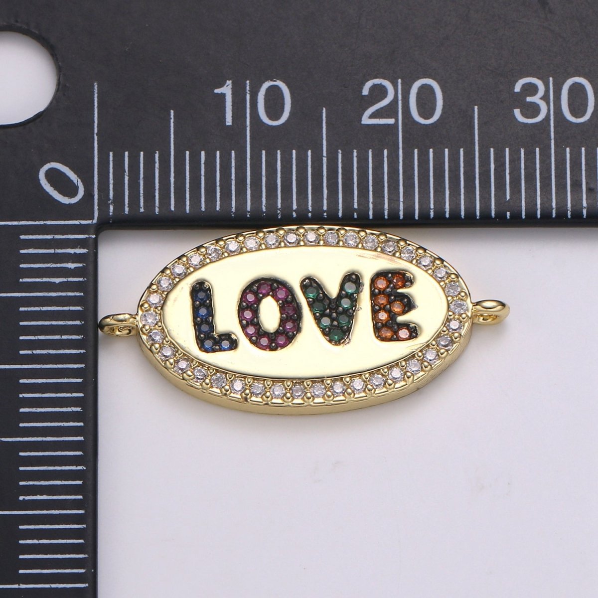 Rainbow Gold plated "LOVE" Connectors F-580 - DLUXCA