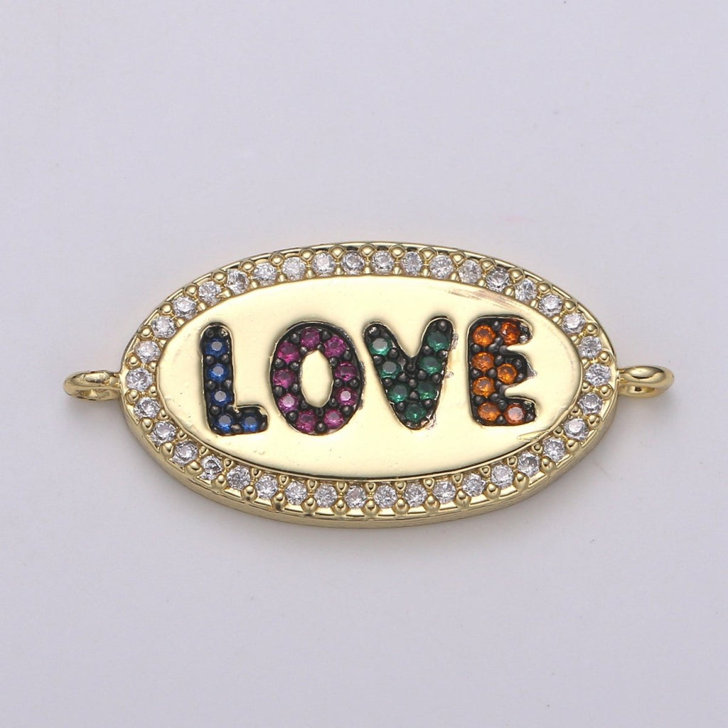 Rainbow Gold plated "LOVE" Connectors F-580 - DLUXCA