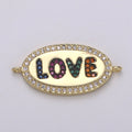 Rainbow Gold plated "LOVE" Connectors F-580 - DLUXCA