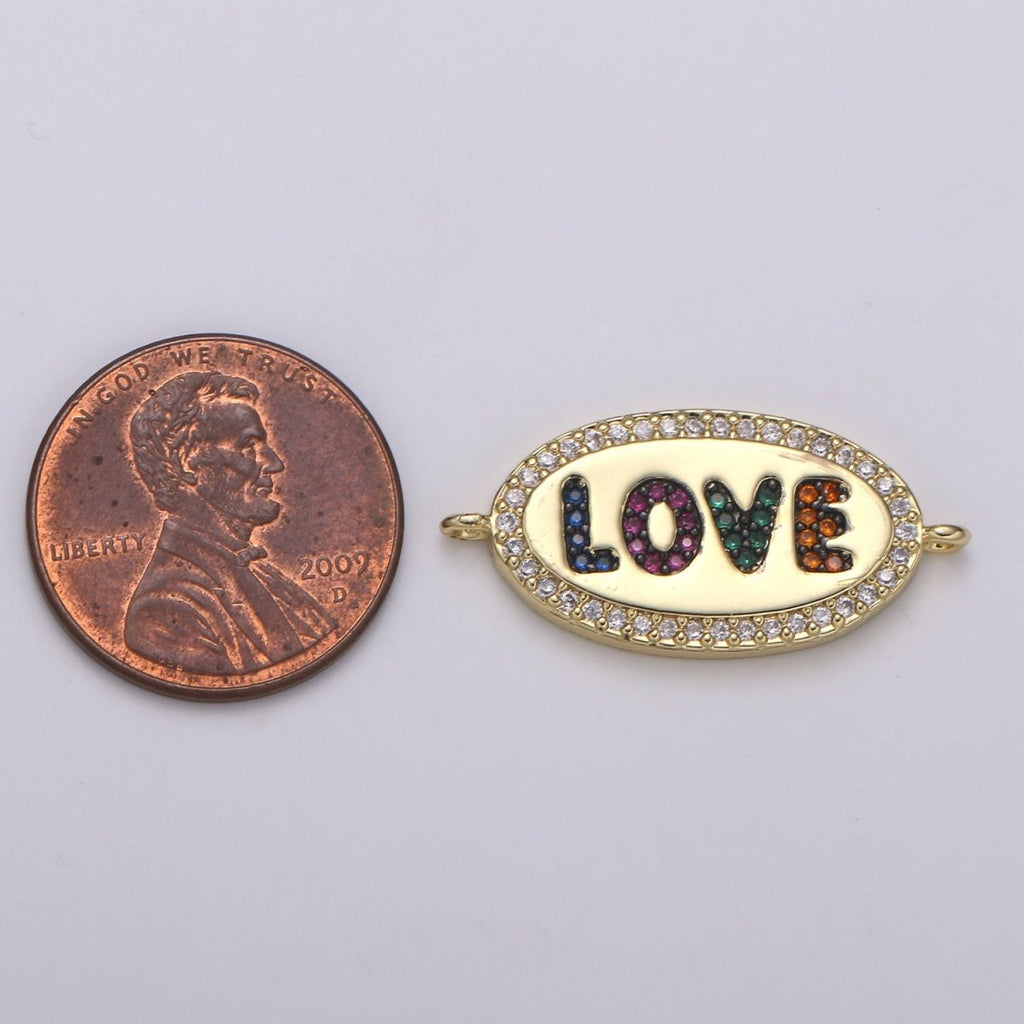 Rainbow Gold plated "LOVE" Connectors F-580 - DLUXCA
