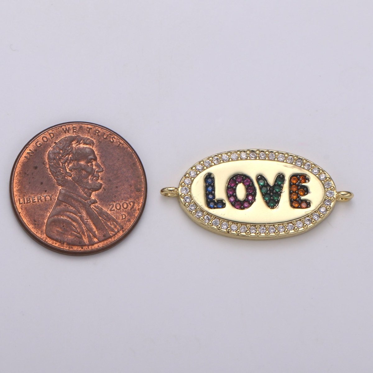 Rainbow Gold plated "LOVE" Connectors F-580 - DLUXCA