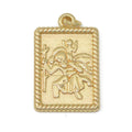 Rectangular Frame Saint Gold plated Charms M-387 - DLUXCA