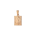 Rectangular Virgin Mary Charm, 18K Gold plated Pendant Dainty Rose Gold Virgin Mary Frame Geometric Pendant Charm for Jewelry Making H-644 - DLUXCA